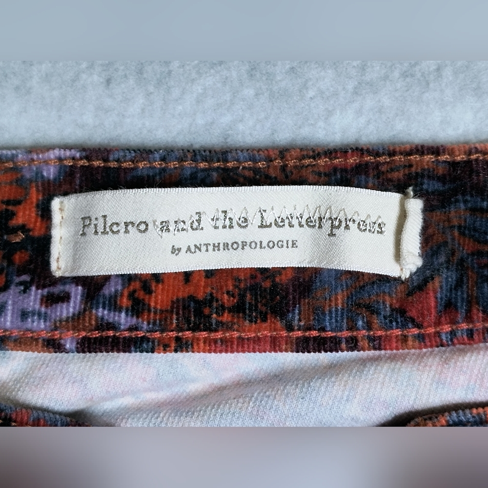 Anthropologie Pilcro & The Letterpress Corduroy Floral Jeans Women's - Picture 6 of 13